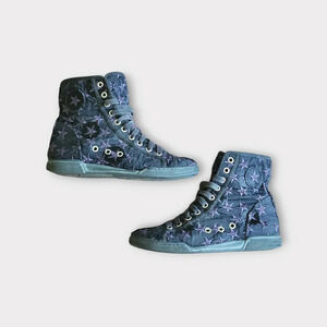 Marc by Marc Jacobs Womens High Top Sneakers Size 7 Black Embroidered Stars